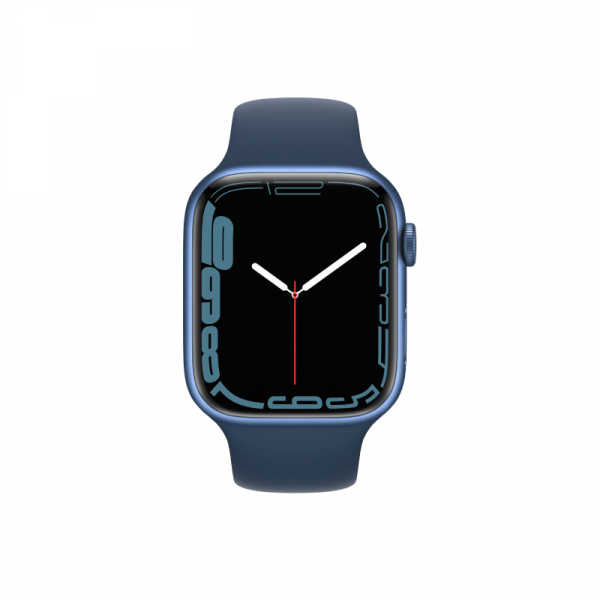 appel watch series 7 gps 45mm blue aluminium case sport band blue 1